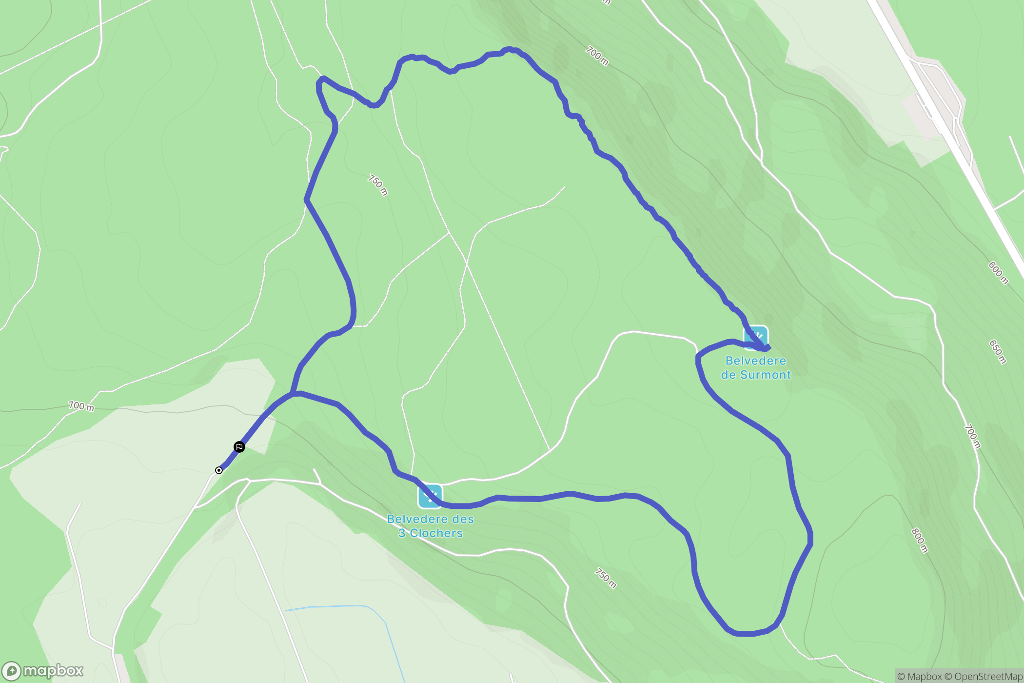 Loulle : carte du parcours de randonnée - France