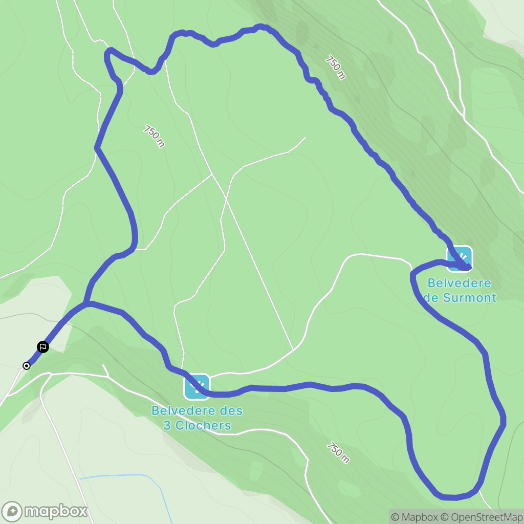 Loulle : carte du parcours de randonnée - France
