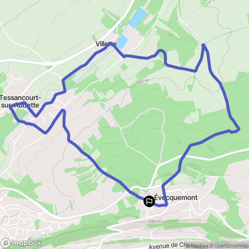 Évecquemont : carte du parcours de randonnée - France