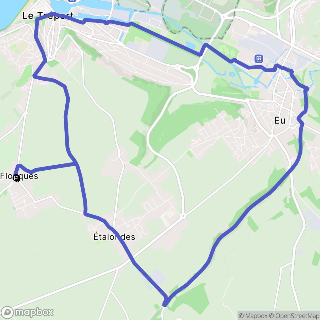 Flocques : carte du parcours de randonnée - France
