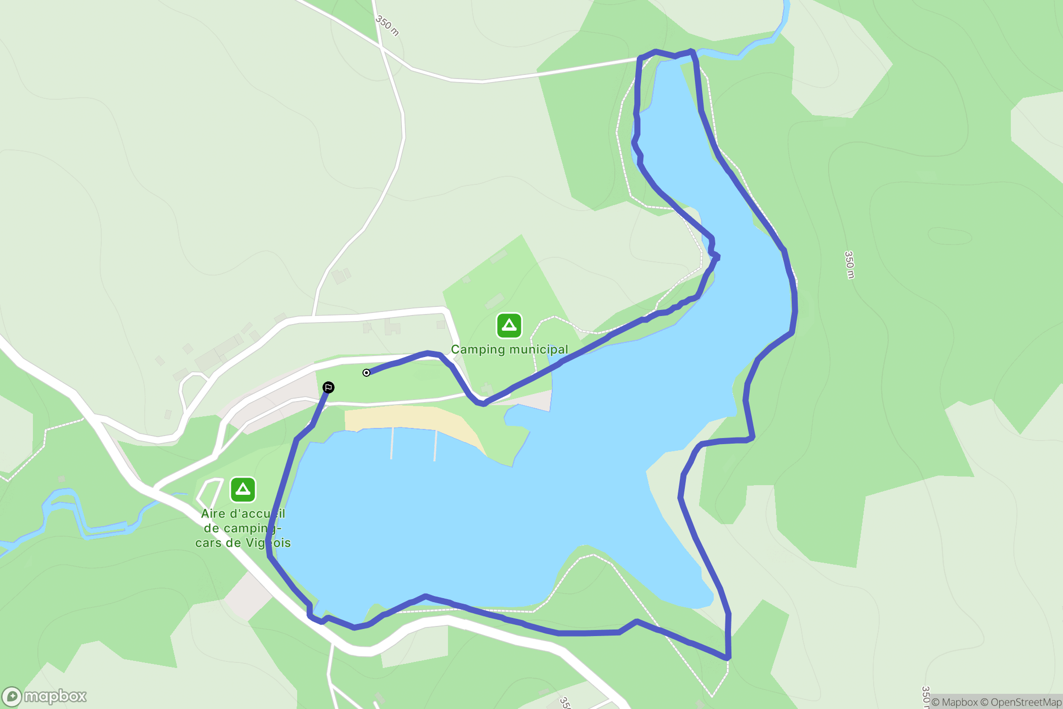 Vigeois : carte du parcours de randonnée - France