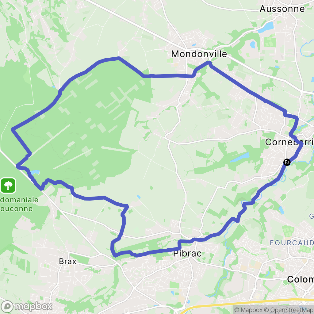 Cornebarrieu : carte du parcours de randonnée - France