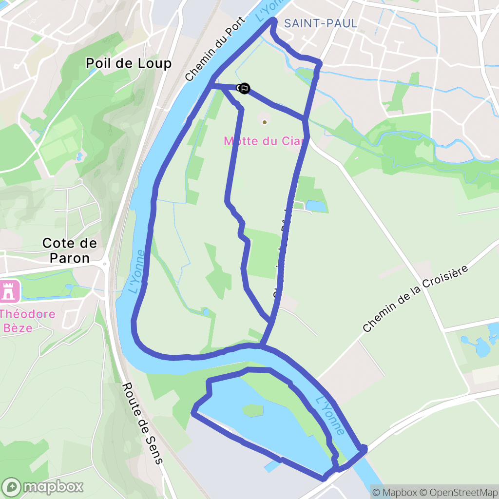 Sens : carte du parcours de randonnée - France