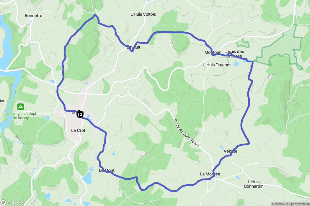 Brassy : carte du parcours de randonnée - France