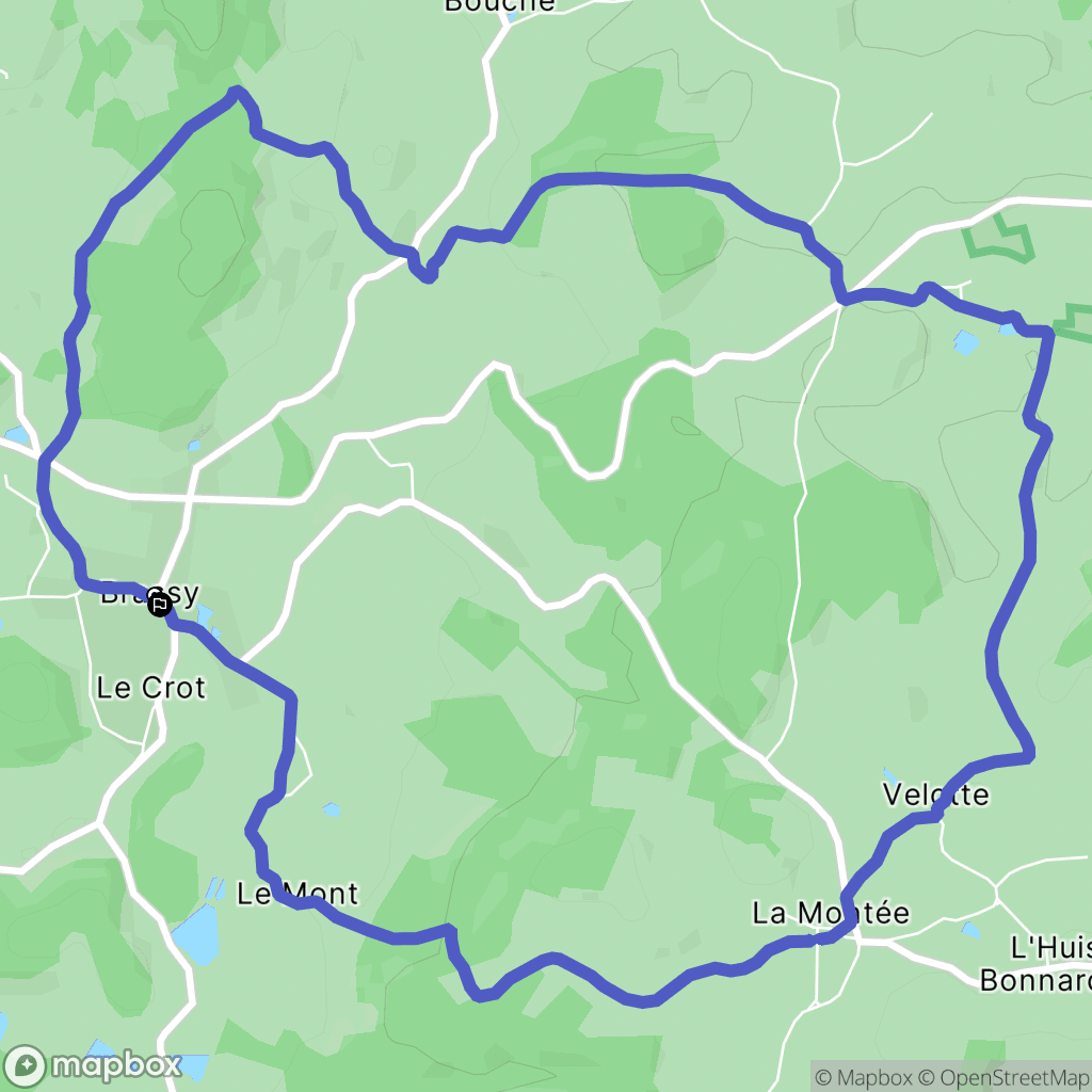 Brassy : carte du parcours de randonnée - France