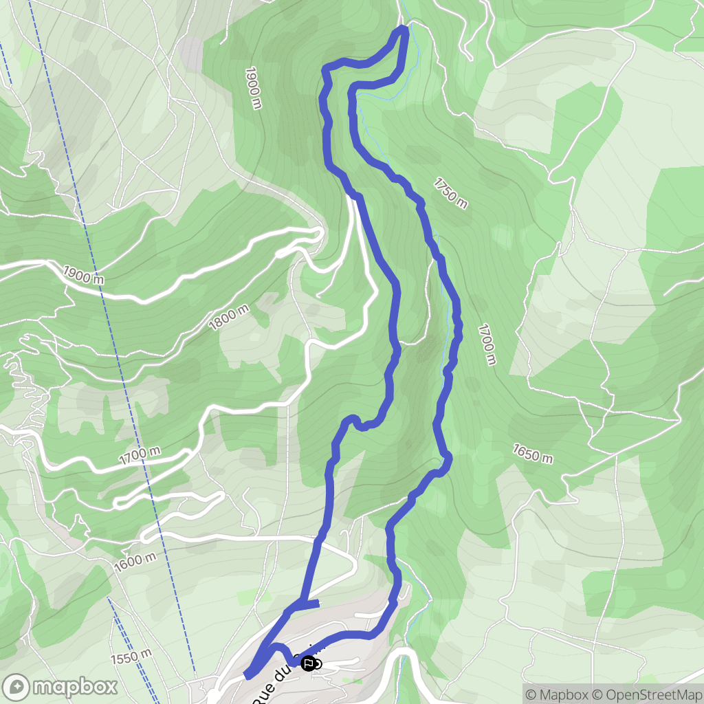 Aussois : carte du parcours de randonnée - France