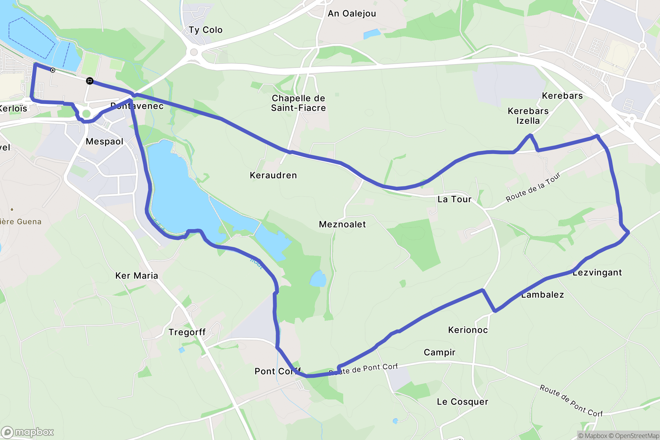 Saint-Renan : carte du parcours de randonnée - France