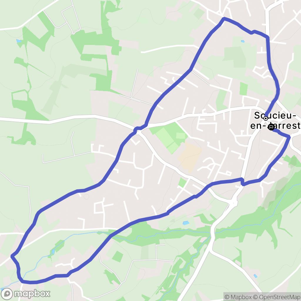Soucieu-en-Jarrest : carte du parcours de randonnée - France