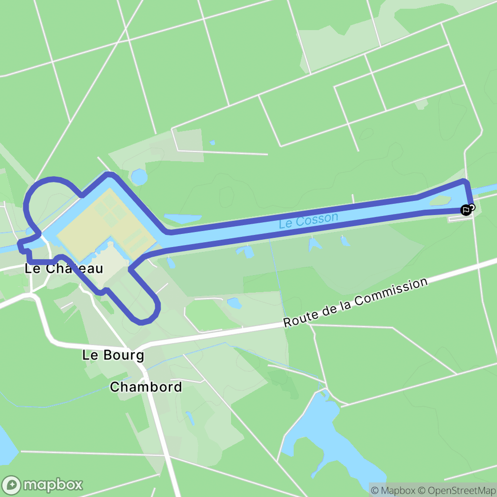Chambord : carte du parcours de randonnée - France
