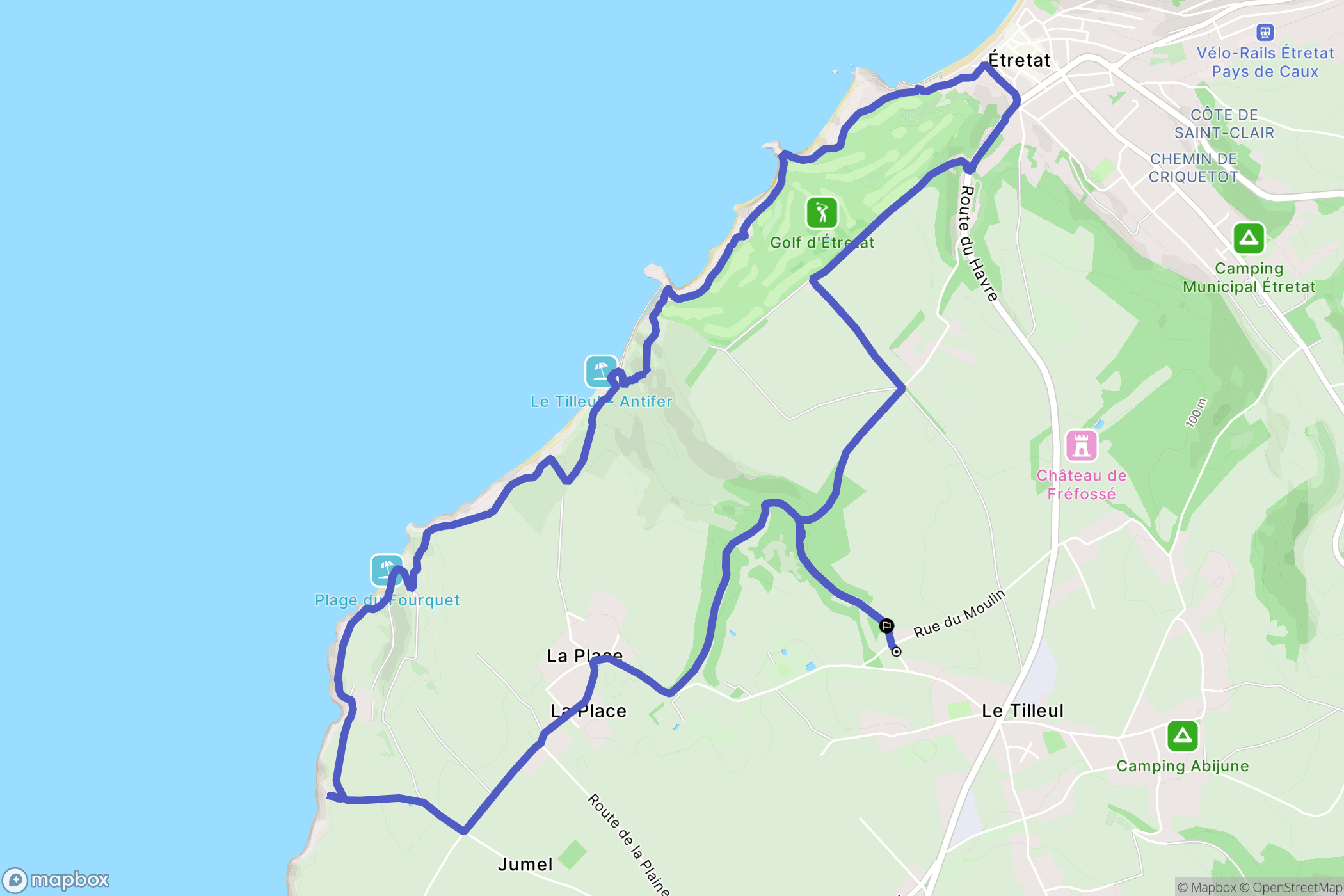 Le Tilleul : carte du parcours de randonnée - France
