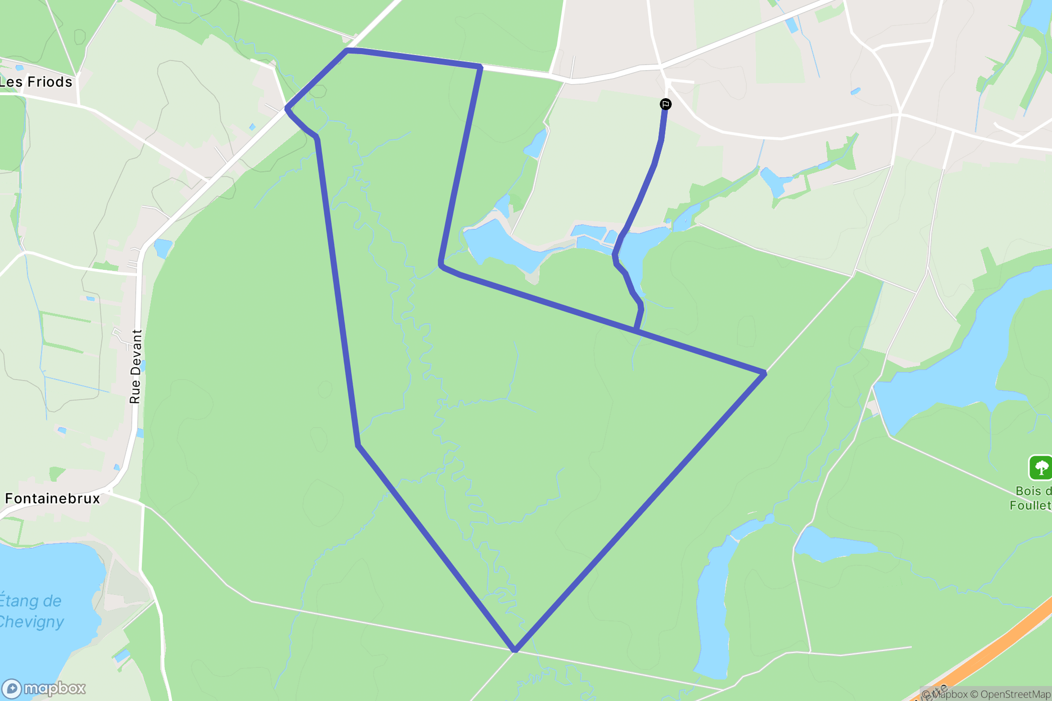 Larnaud : carte du parcours de randonnée - France