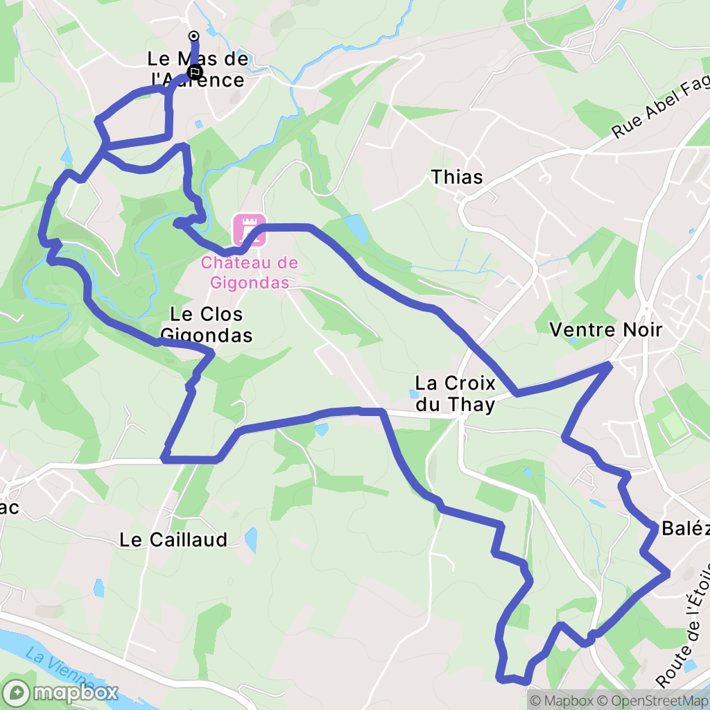 Isle : carte du parcours de randonnée - France