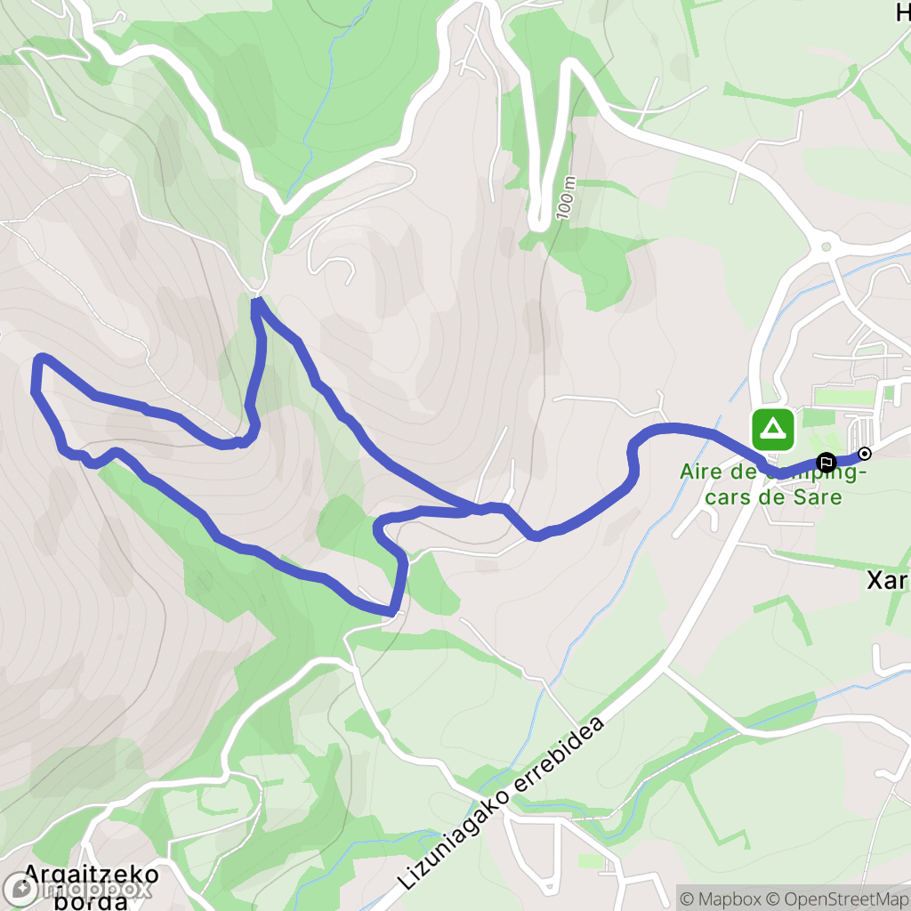 Sare : carte du parcours de randonnée - France