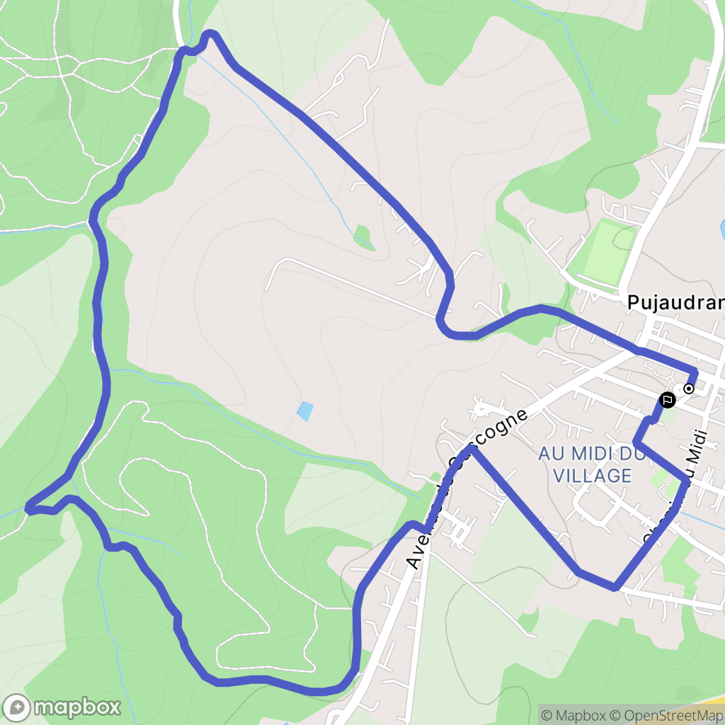 Pujaudran : carte du parcours de randonnée - France