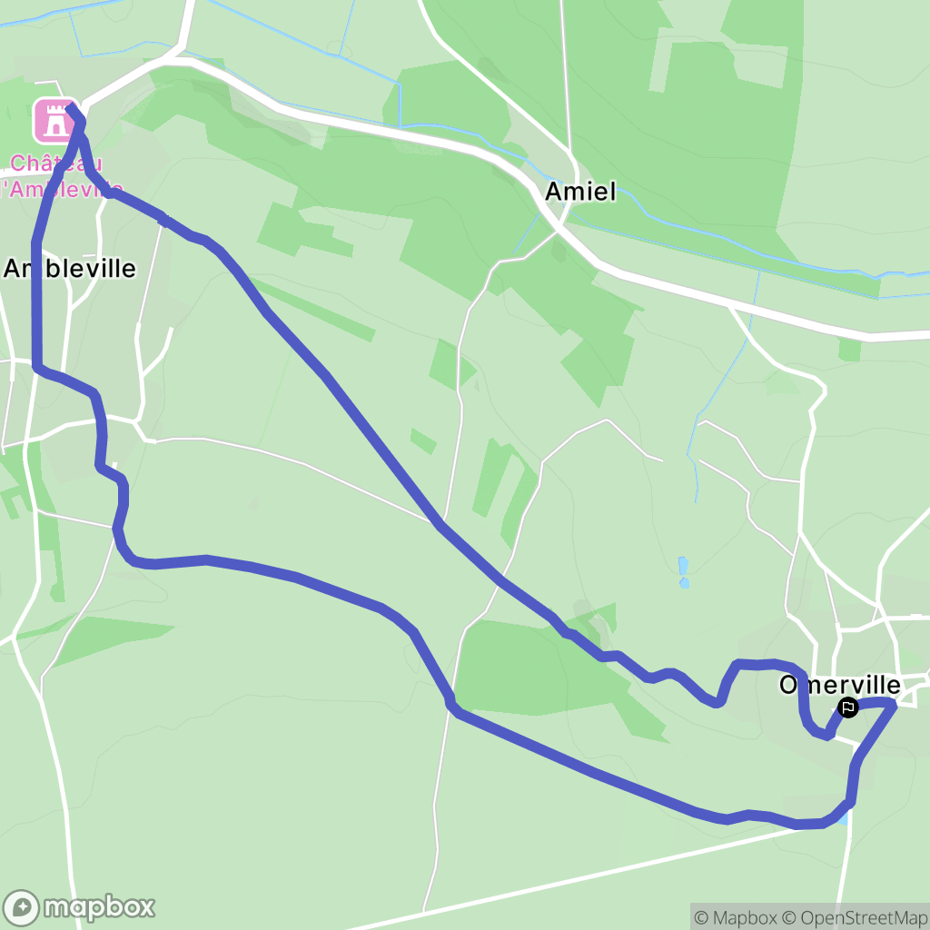Omerville : carte du parcours de randonnée - France