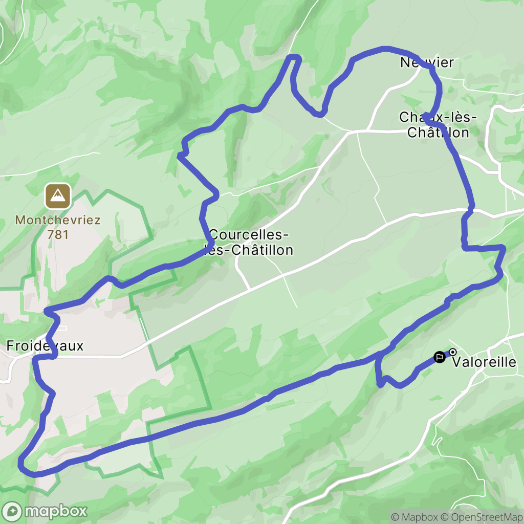 Valoreille : carte du parcours de randonnée - France