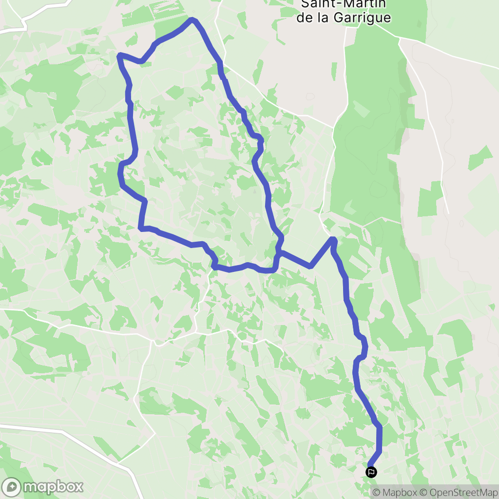 Pinet : carte du parcours de randonnée - France