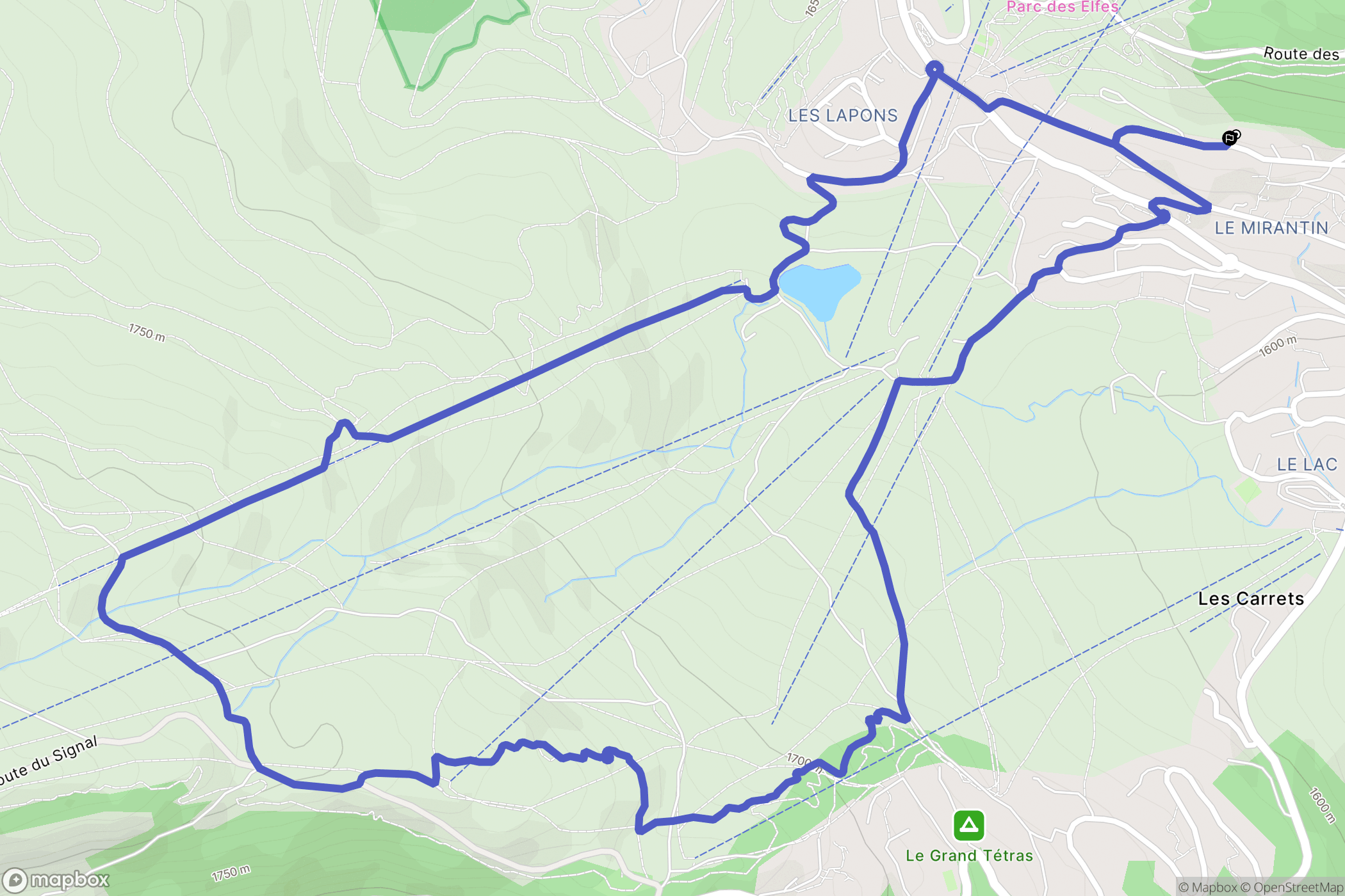 Hauteluce : carte du parcours de randonnée - France