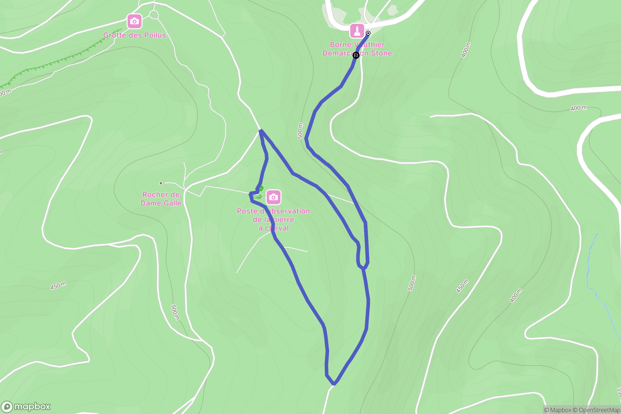 Pierre-Percée : carte du parcours de randonnée - France
