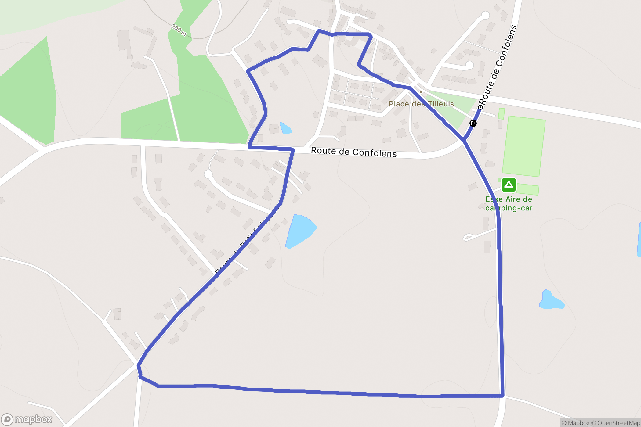 Esse : carte du parcours de randonnée - France