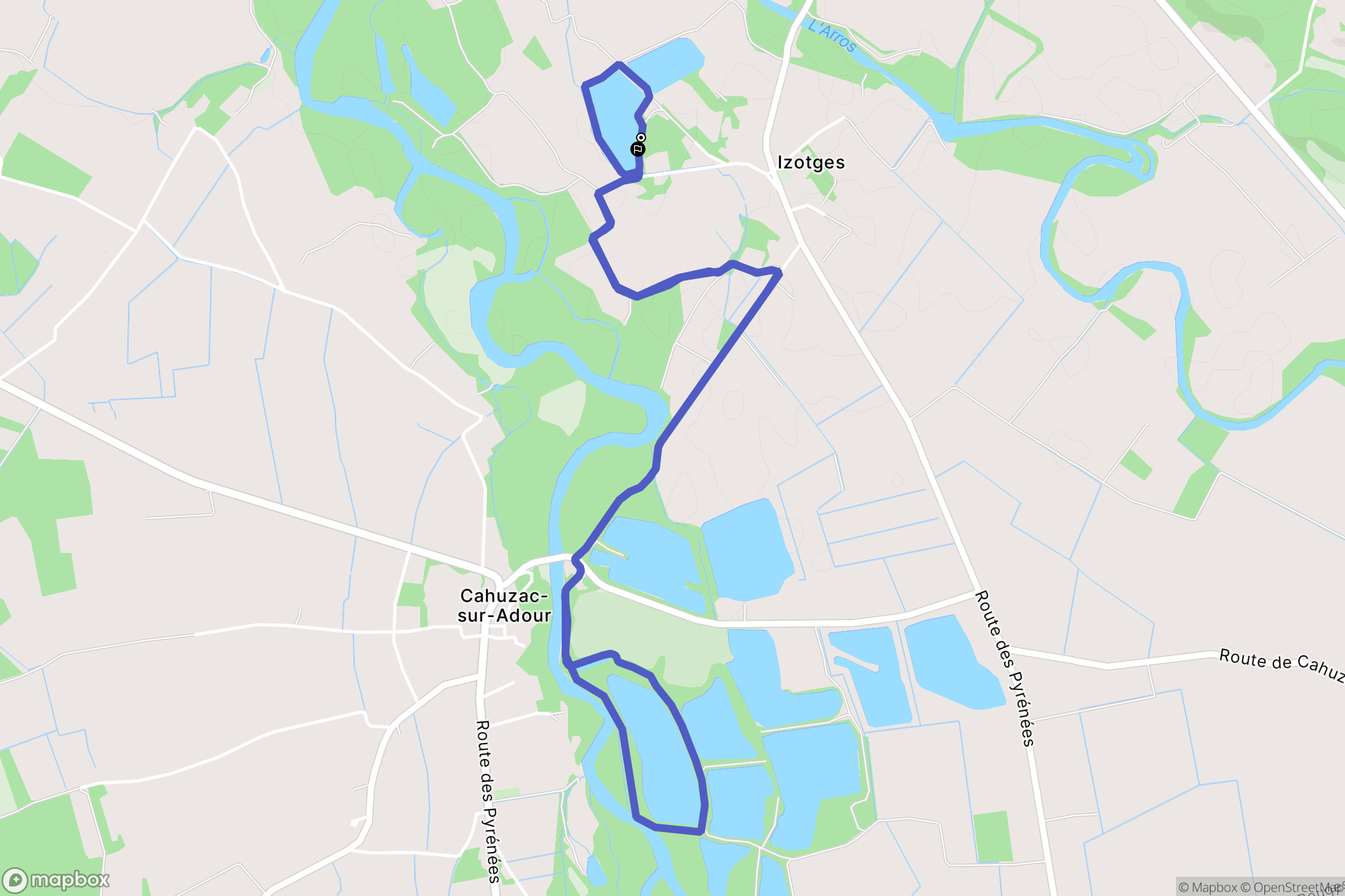 Izotges : carte du parcours de randonnée - France
