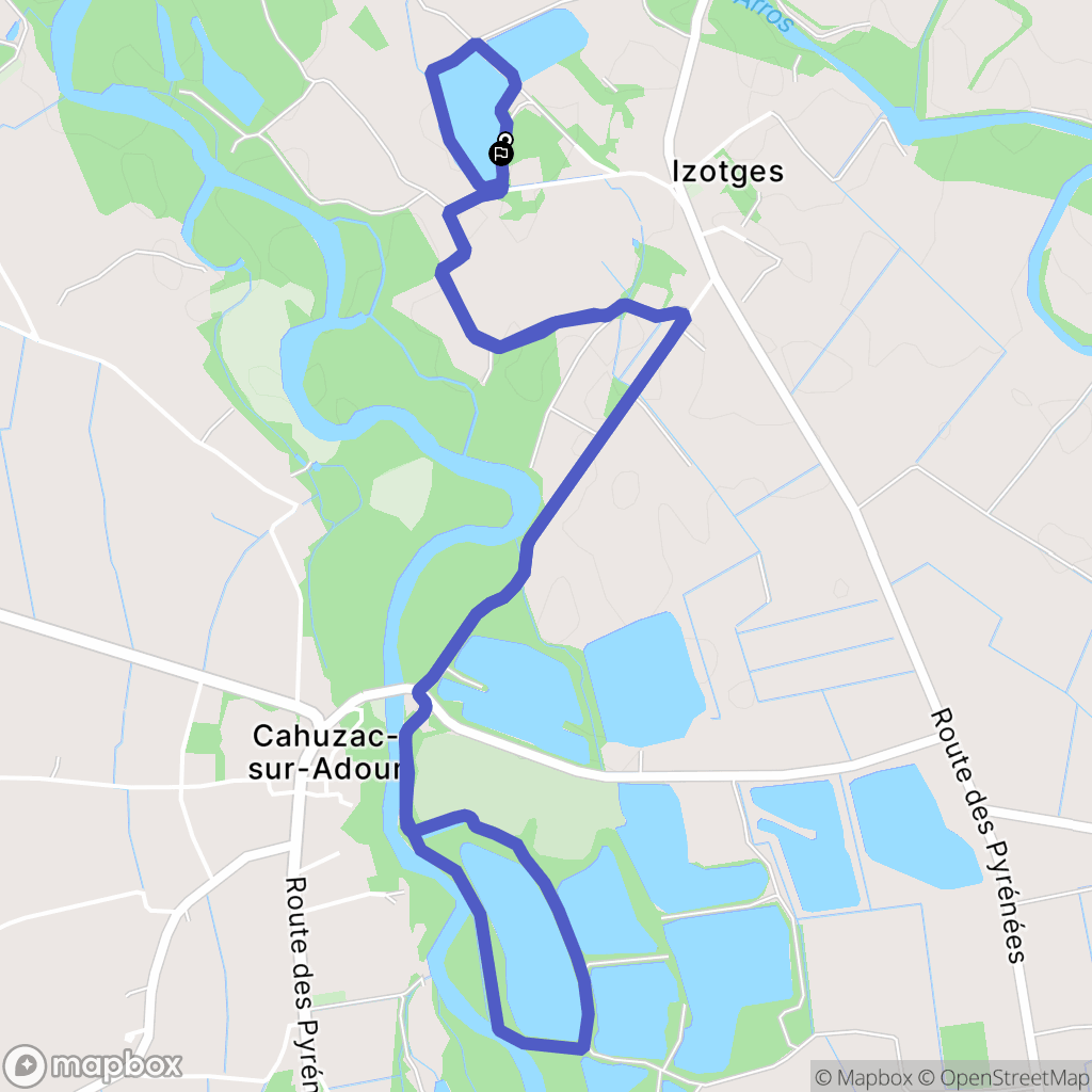 Izotges : carte du parcours de randonnée - France
