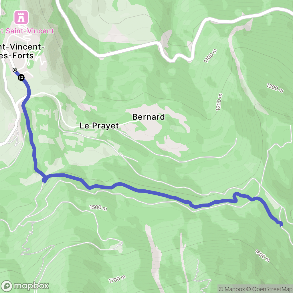 Ubaye-Serre-Ponçon : carte du parcours de randonnée - France