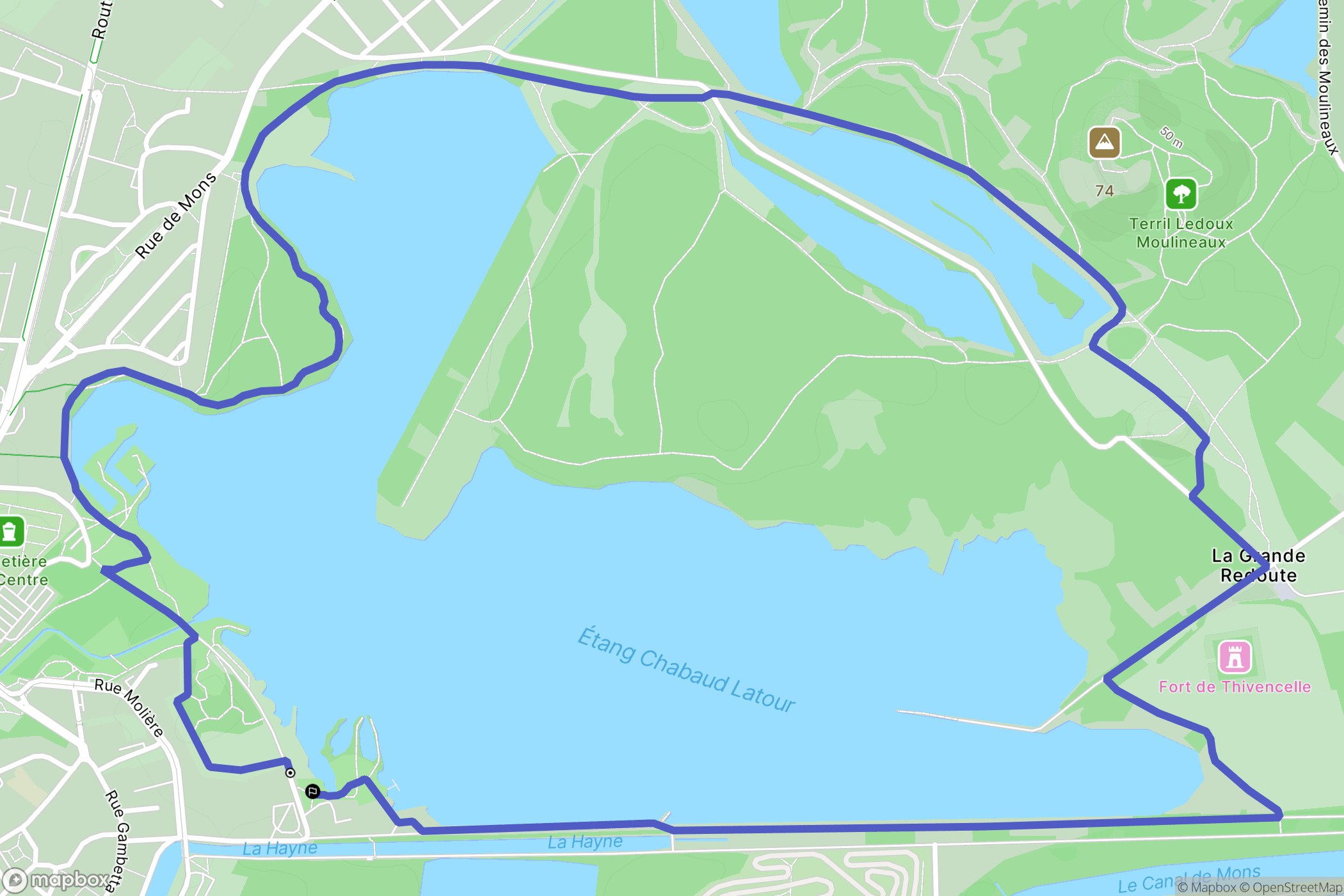 Condé-sur-l'Escaut : carte du parcours de randonnée - France