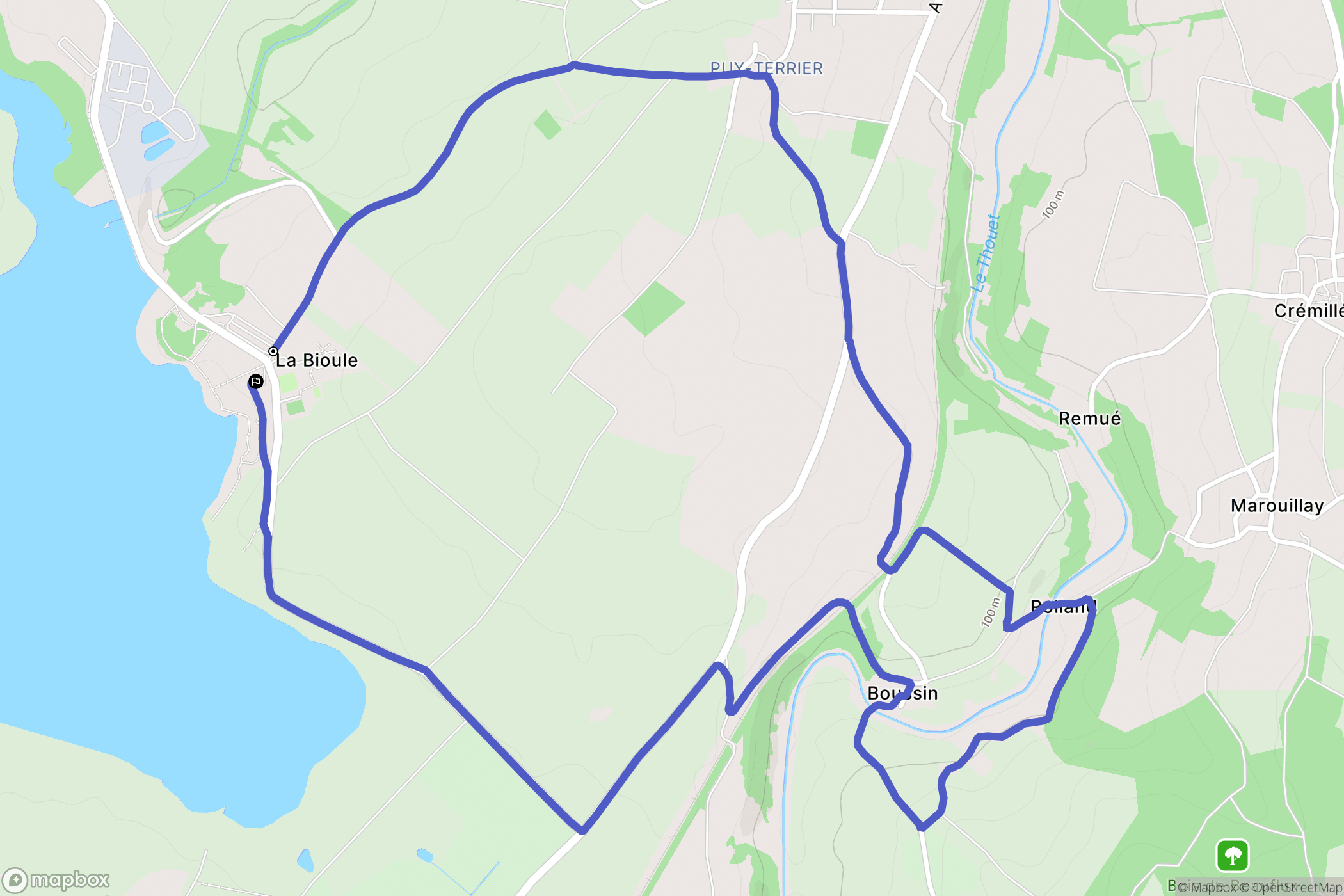 Saint-Loup-Lamairé : carte du parcours de randonnée - France