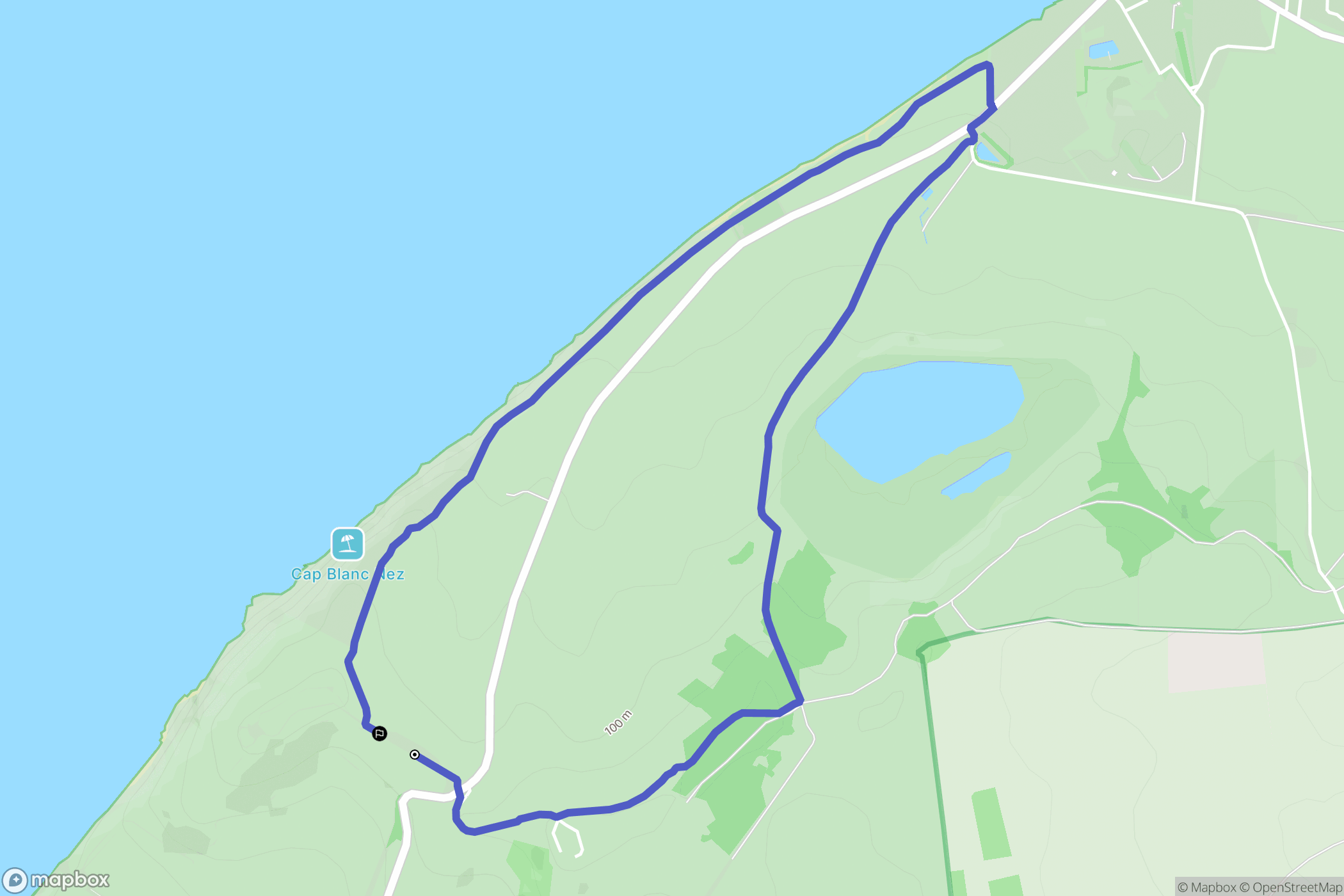 Sangatte : carte du parcours de randonnée - France