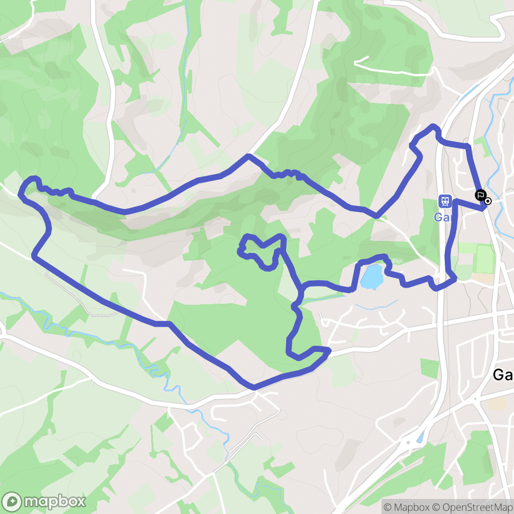 Gan : carte du parcours de randonnée - France