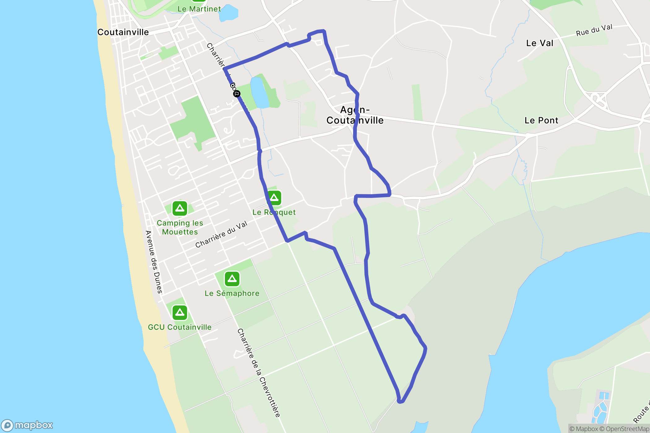 Agon-Coutainville : carte du parcours de randonnée - France
