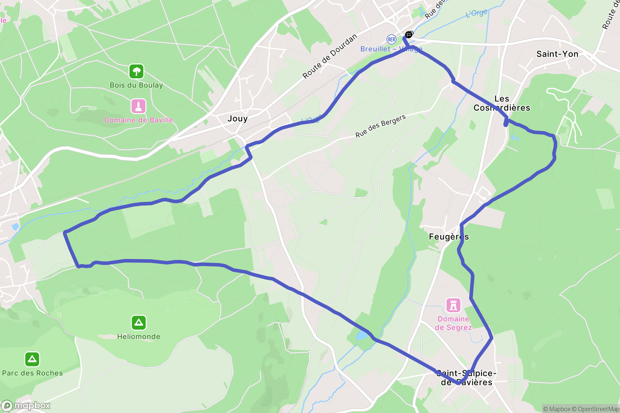 Breuillet : carte du parcours de randonnée - France