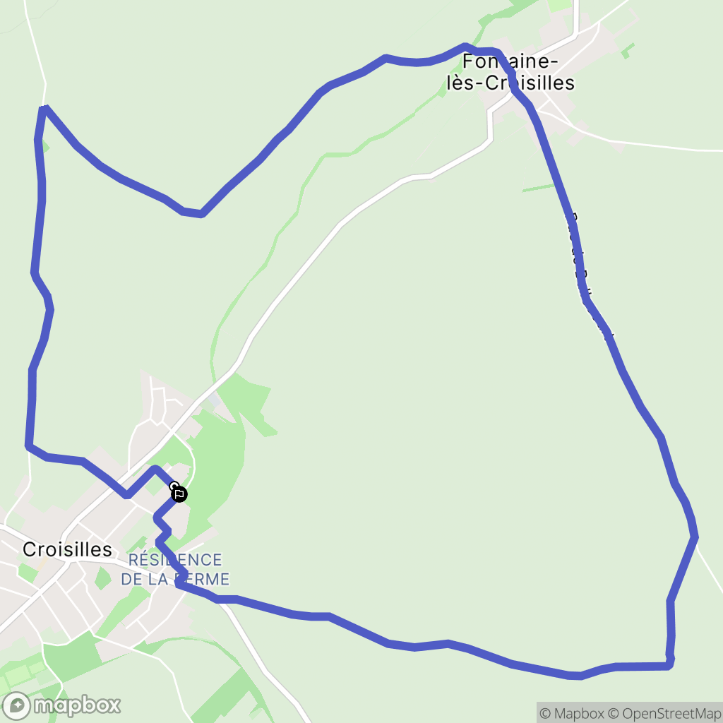 Croisilles : carte du parcours de randonnée - France