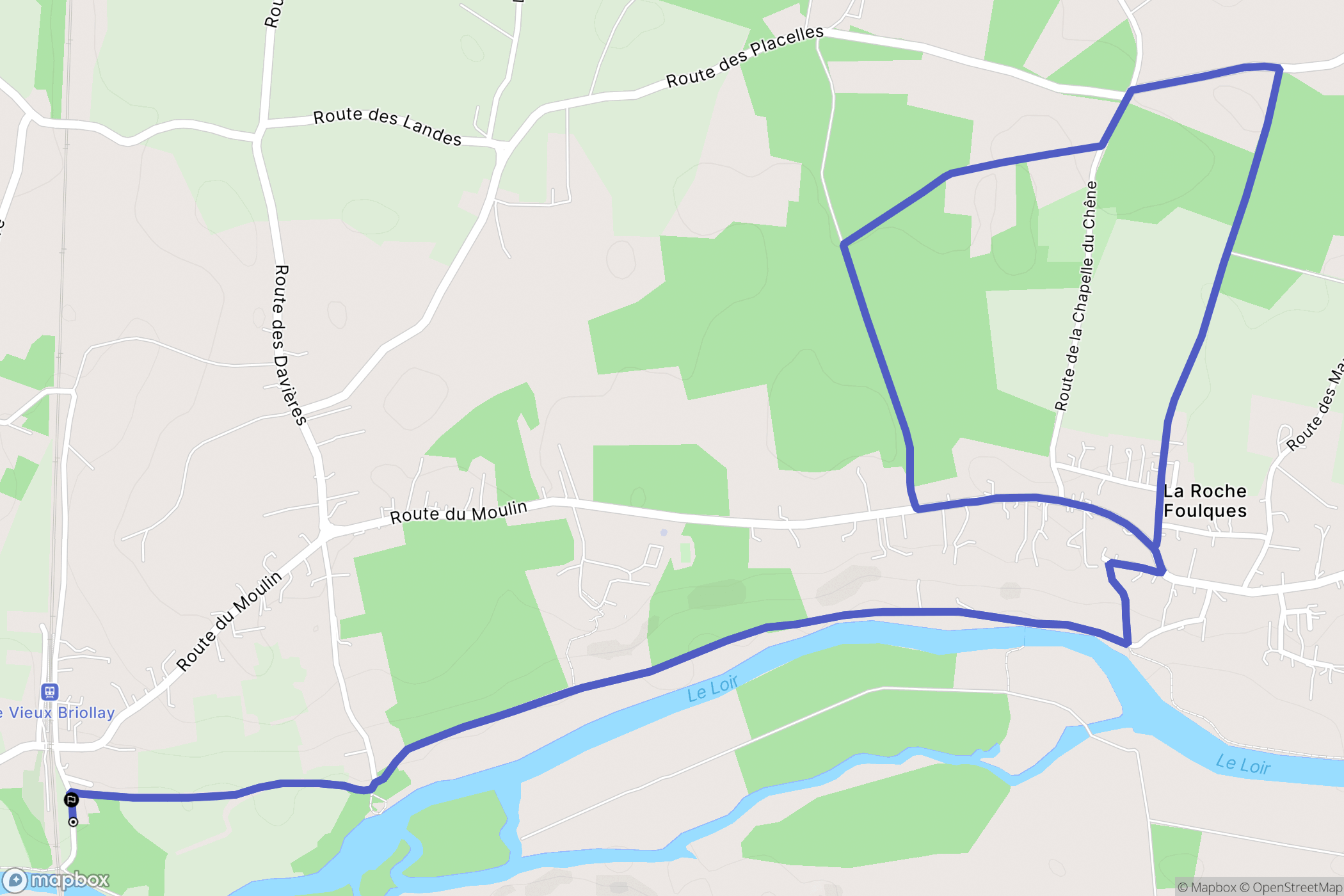 Briollay : carte du parcours de randonnée - France