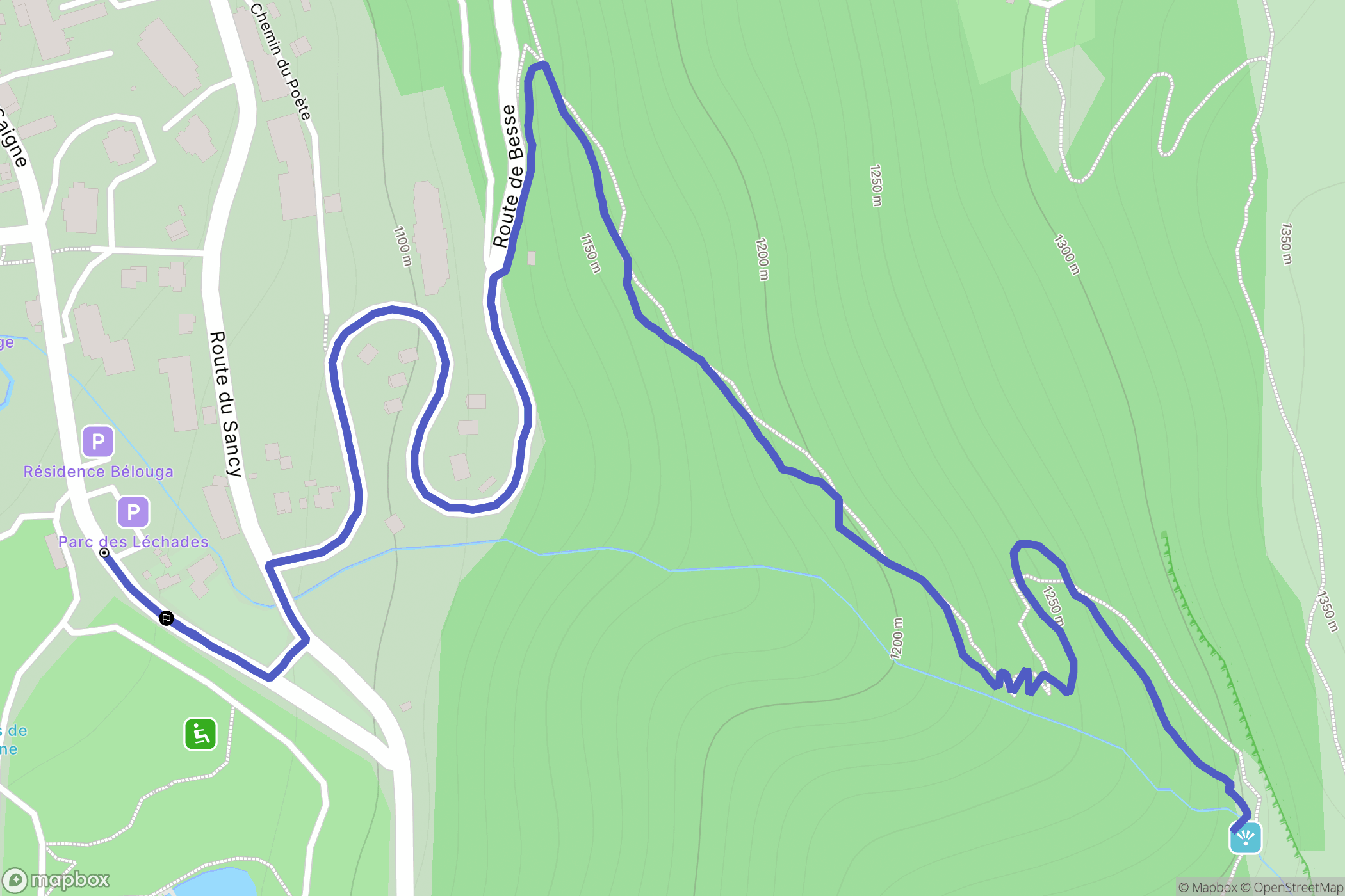 Mont-Dore : carte du parcours de randonnée - France