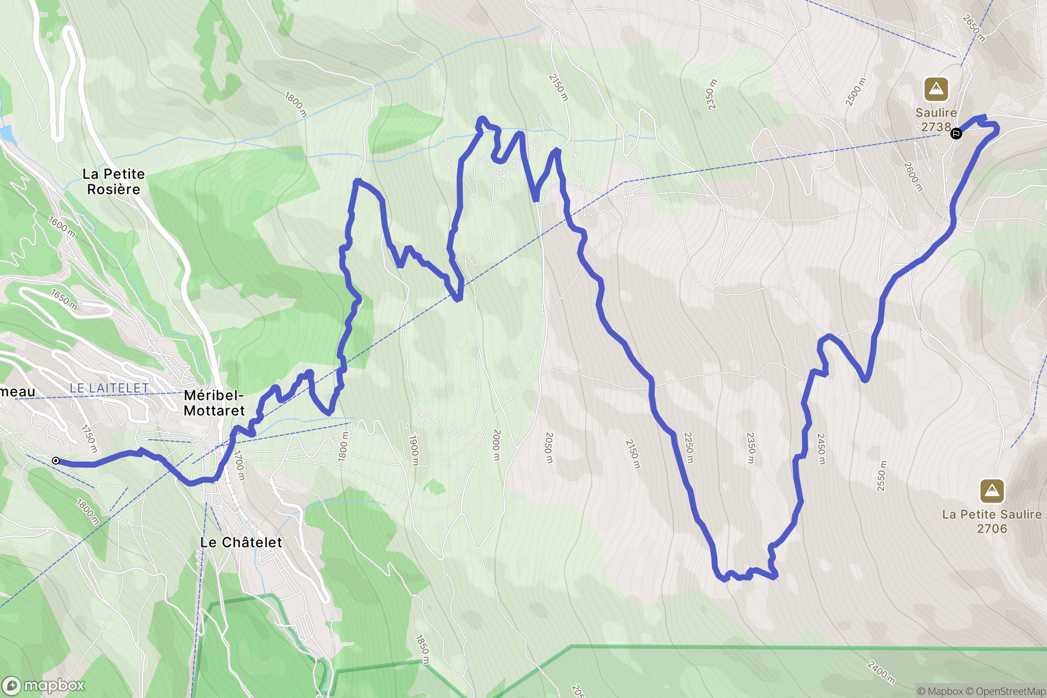 Les Allues : carte du parcours de randonnée - France