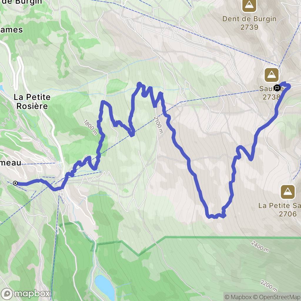 Les Allues : carte du parcours de randonnée - France