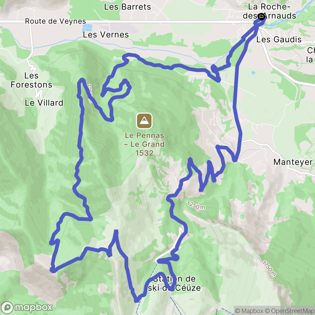 La Roche-des-Arnauds : carte du parcours de randonnée - France