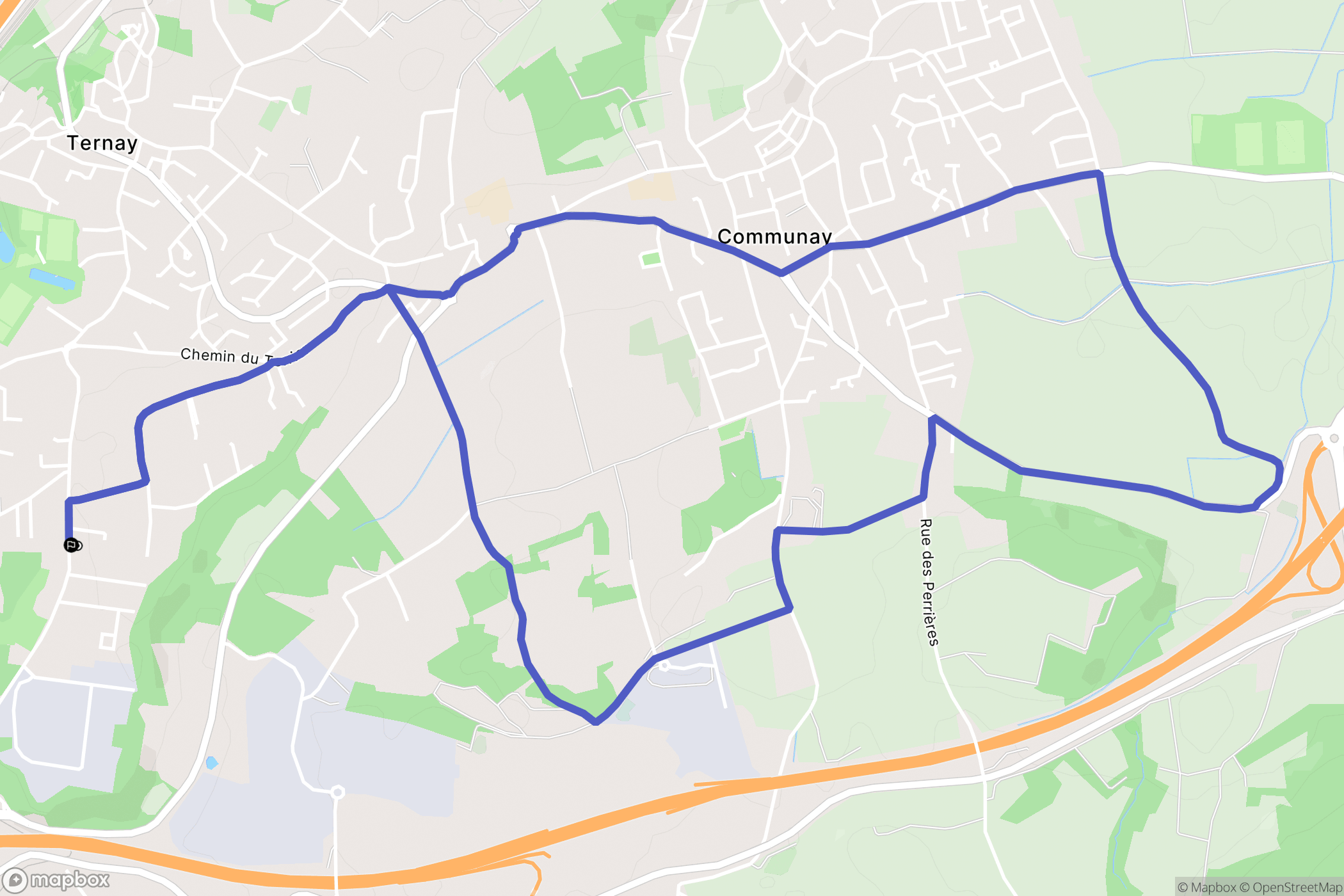 Ternay : carte du parcours de randonnée - France