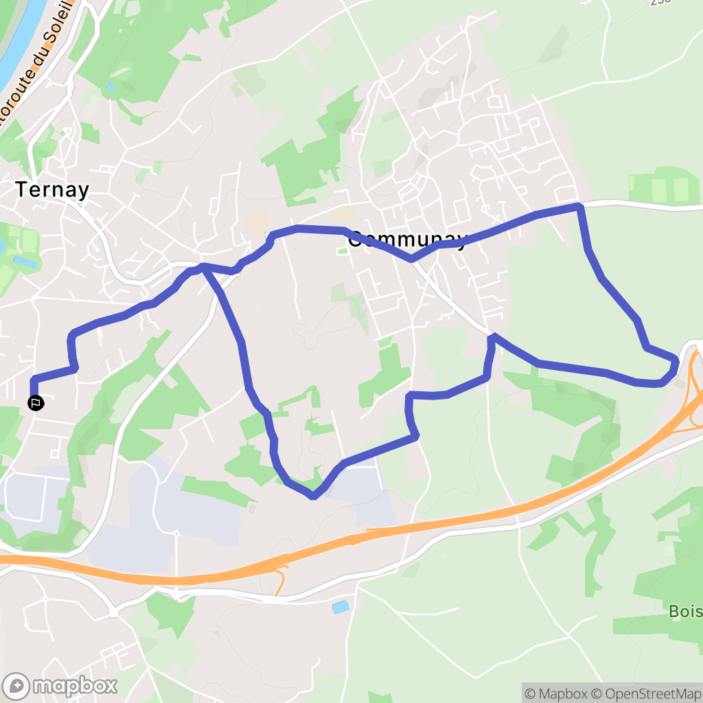 Ternay : carte du parcours de randonnée - France