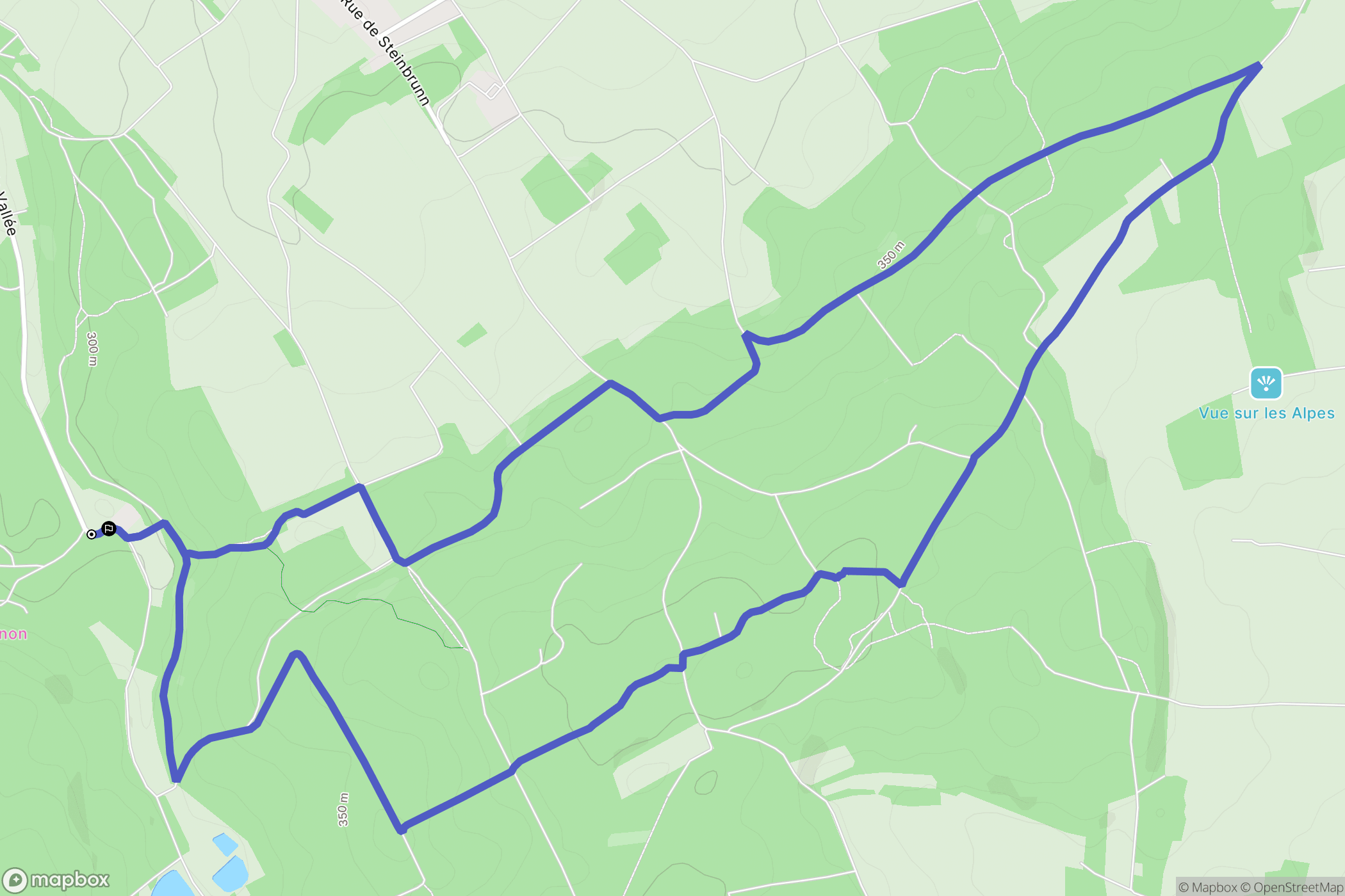 Zillisheim : carte du parcours de randonnée - France