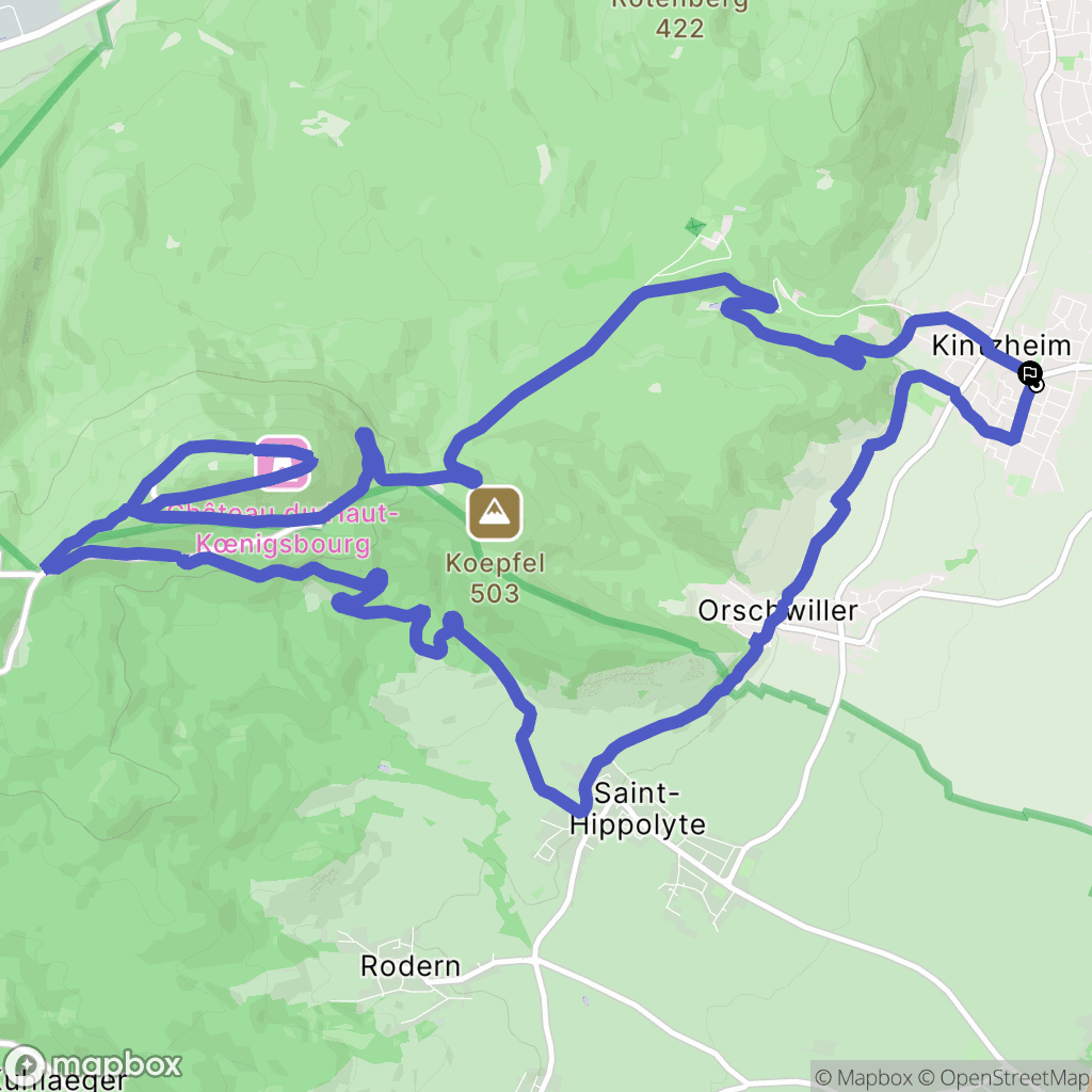 Kintzheim : carte du parcours de randonnée - France