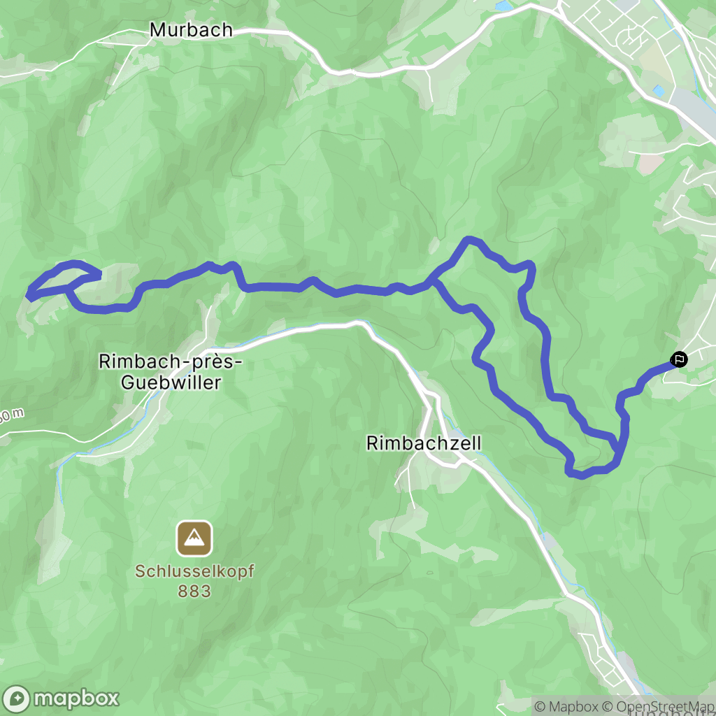 Guebwiller : carte du parcours de randonnée - France