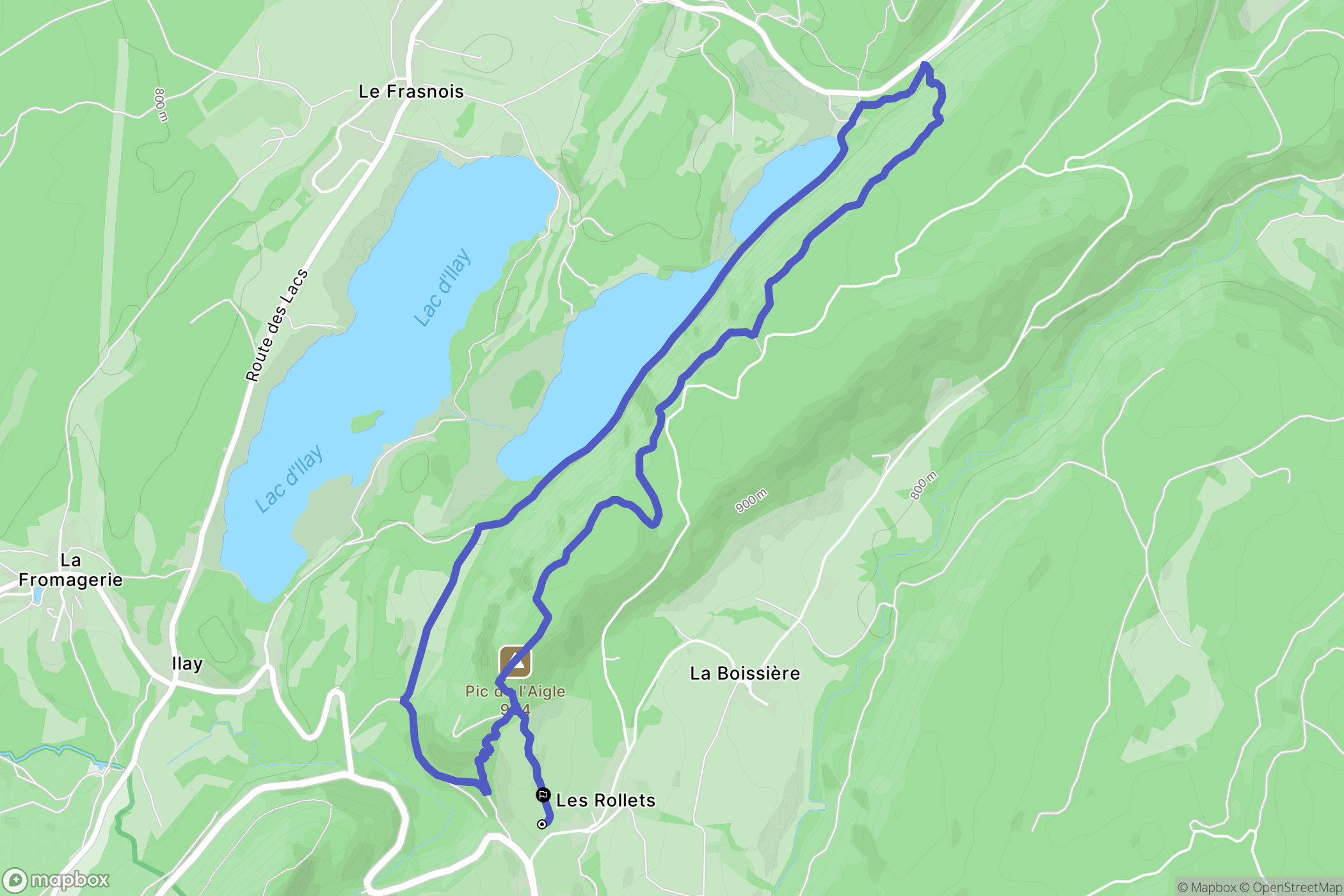La Chaux-du-Dombief : carte du parcours de randonnée - France