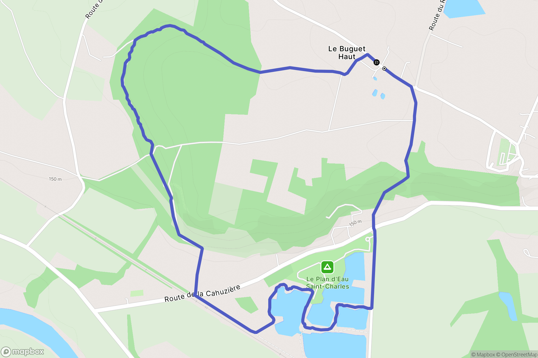 Damiatte : carte du parcours de randonnée - France