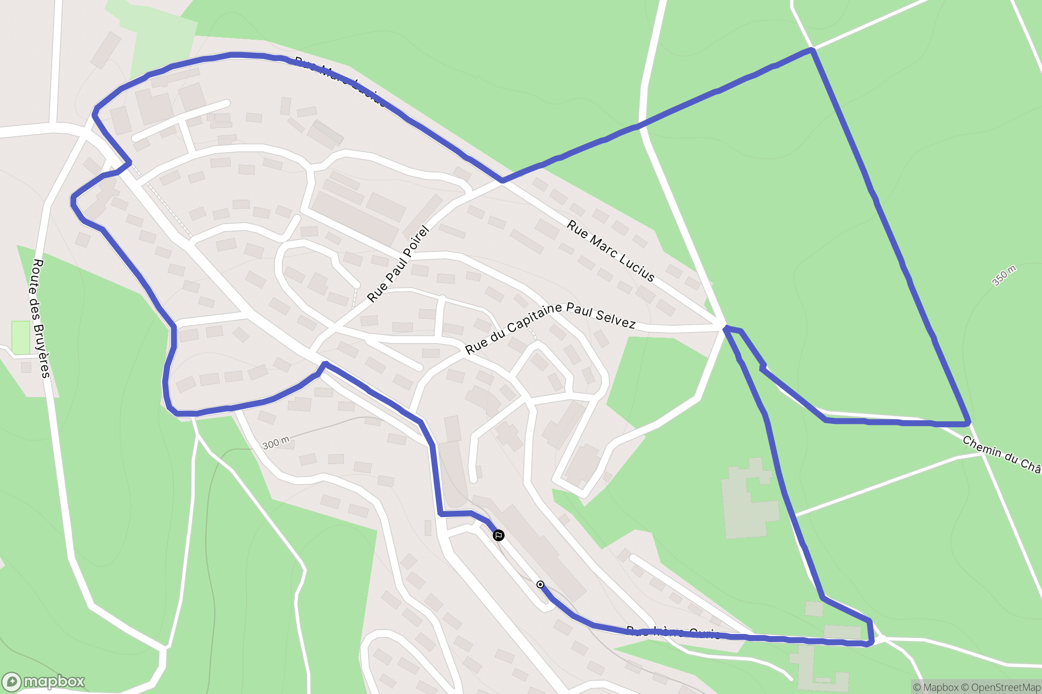 Salagnac : carte du parcours de randonnée - France