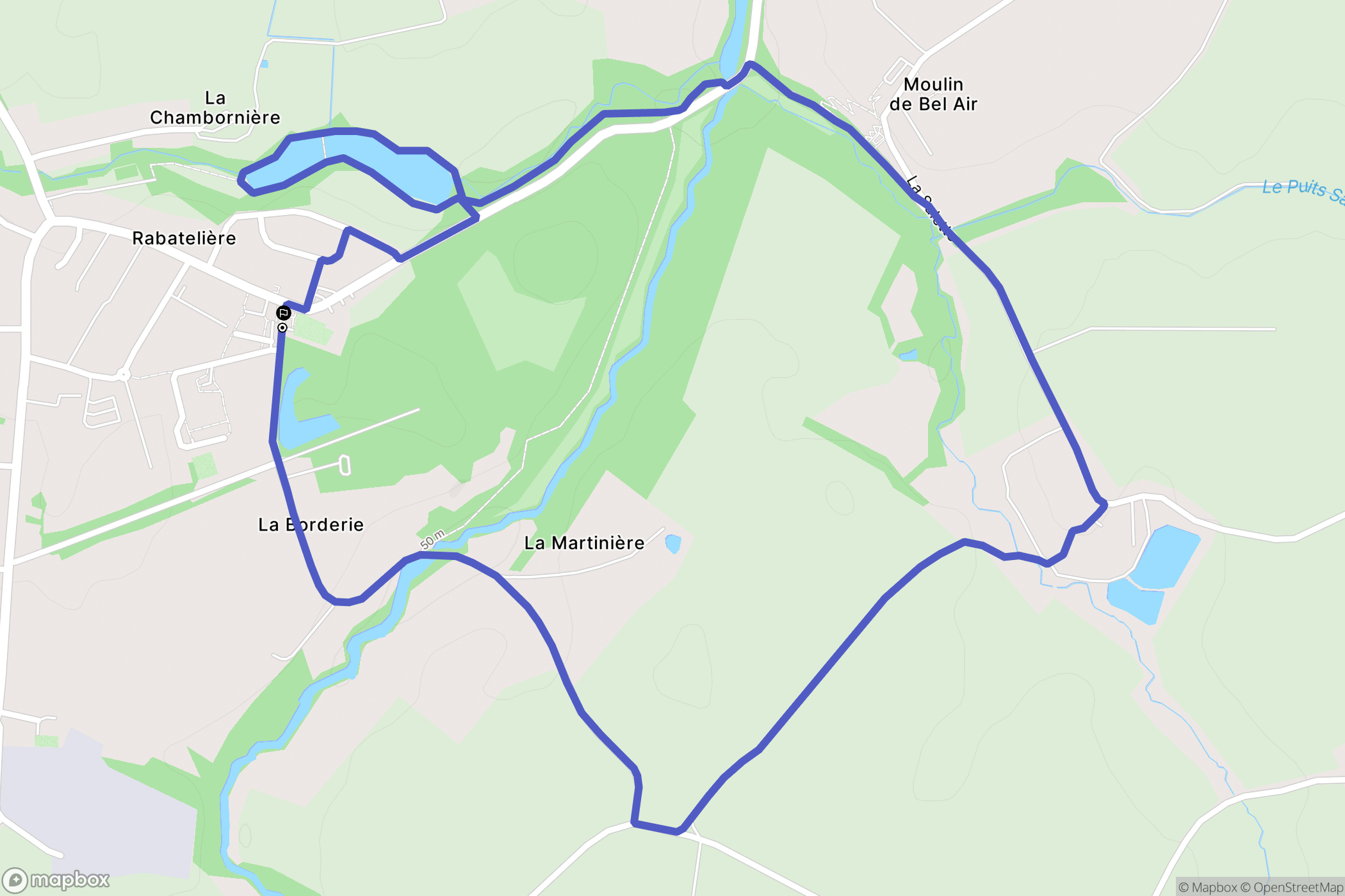 La Rabateliere : carte du parcours de randonnée - France