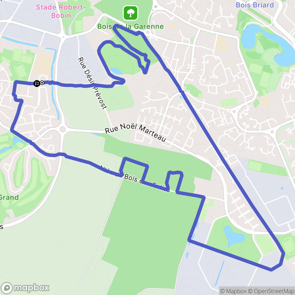 Bondoufle : carte du parcours de randonnée - France