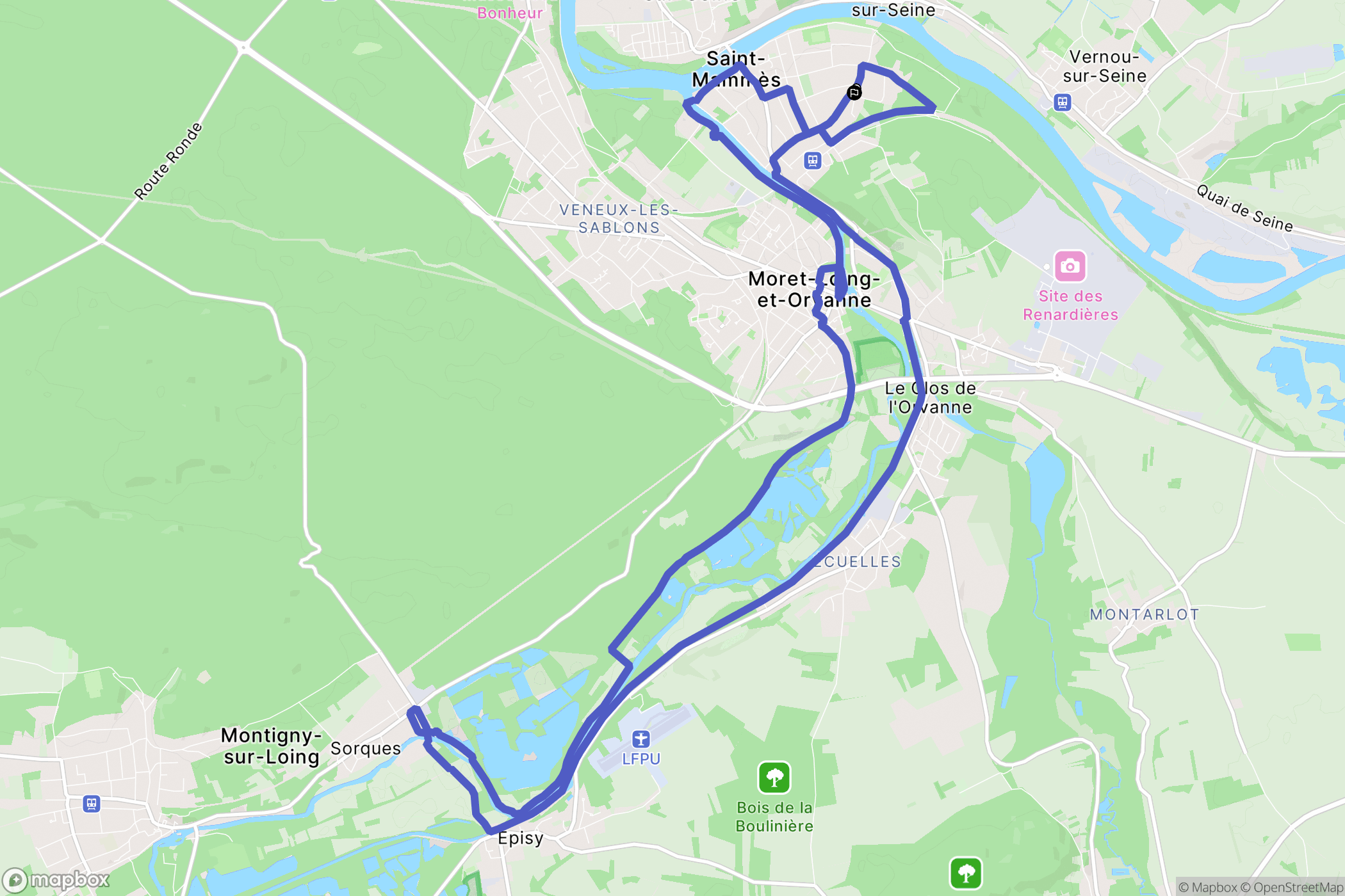 Saint-Mammès : carte du parcours de randonnée - France